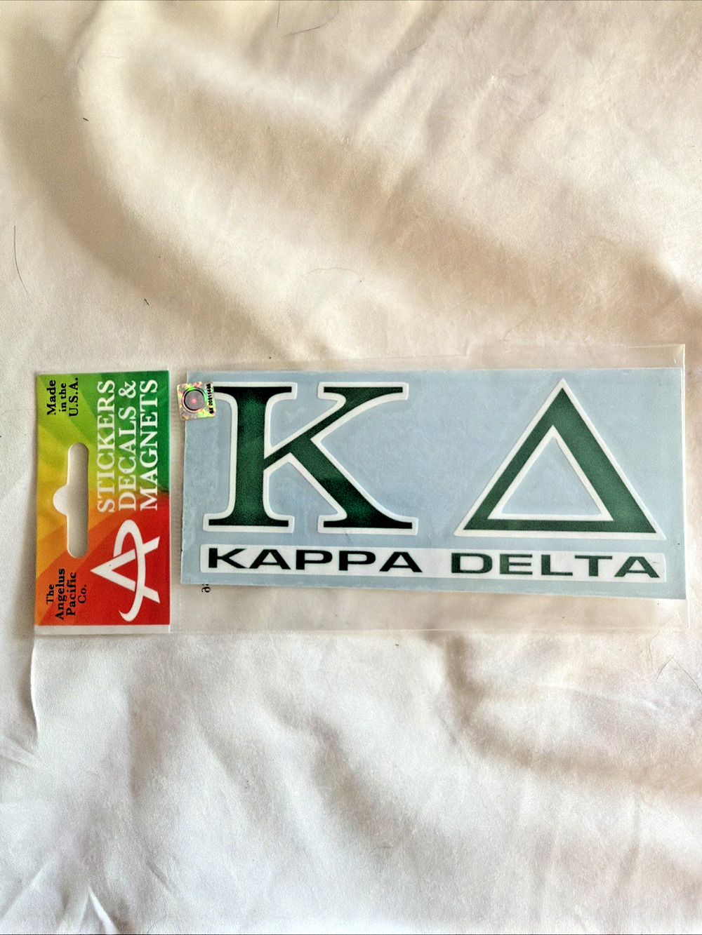 KAPPA DELTA Greek Sorority Green Decal 5 X 2.5 Car Window Surface College NEW